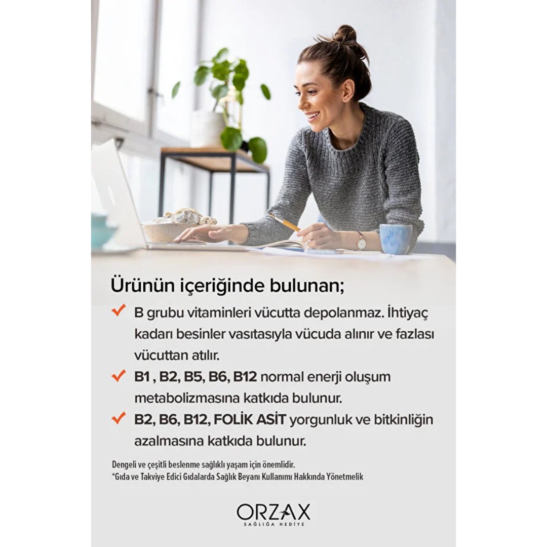 Orzax Ocean B Complex Takviye Edici Gıda 60 Kapsül - Orzax