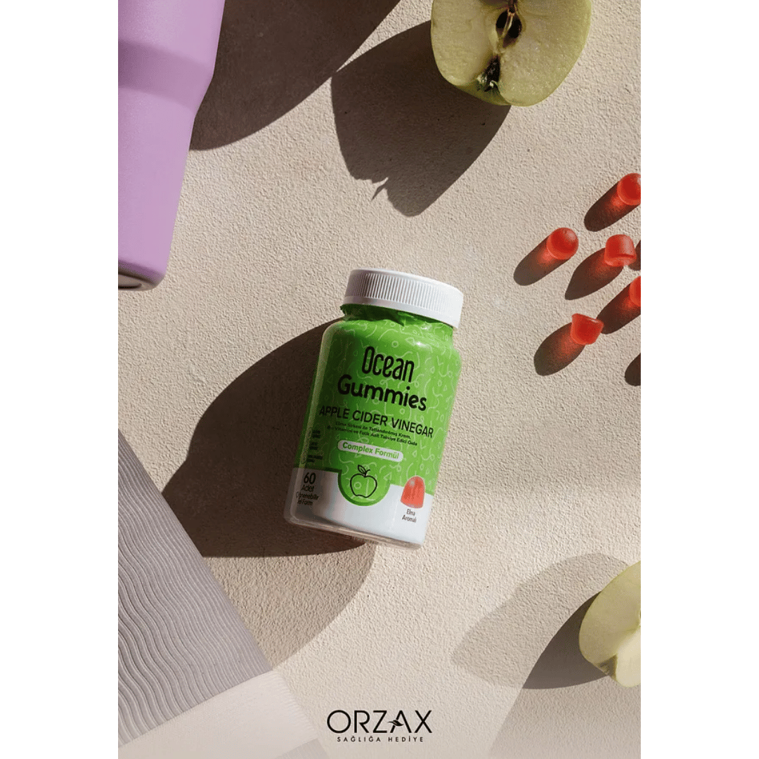 Orzax Ocean Gummies Apple Cider Vinegar Takviye Edici Gıda 60 Adet Çiğnenebilir Form - orzax