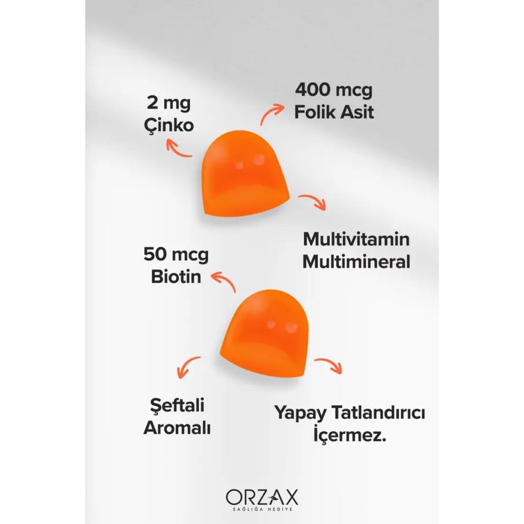 Orzax Ocean Gummies Multivimatimin Adult Takviye Edici Gıda 60 Adet Çiğnenebilir Jel Form - orzax