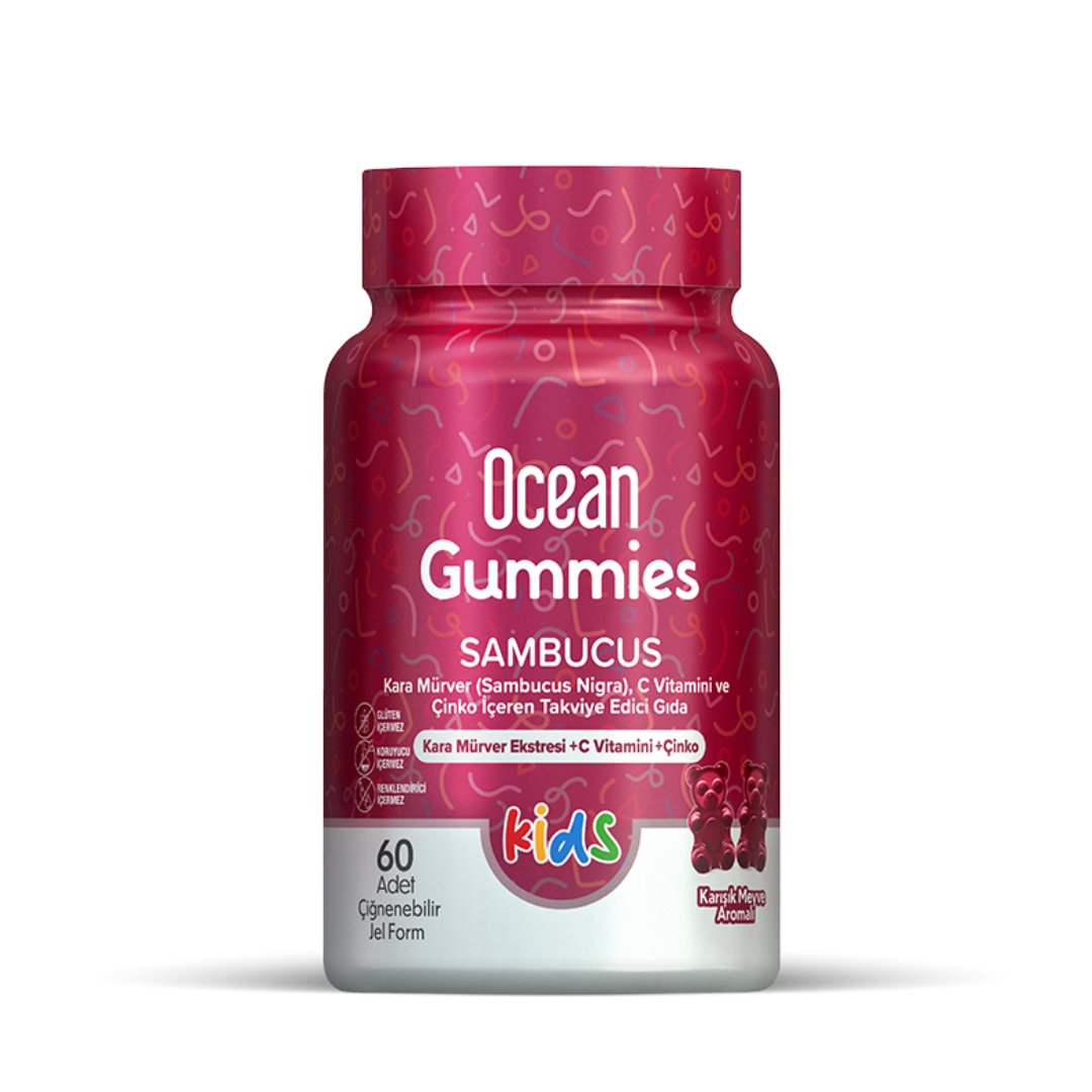 Orzax Ocean Gummies Sambucus Kids Çiğnenebilir Jel Form 60 Tablet - Orzax