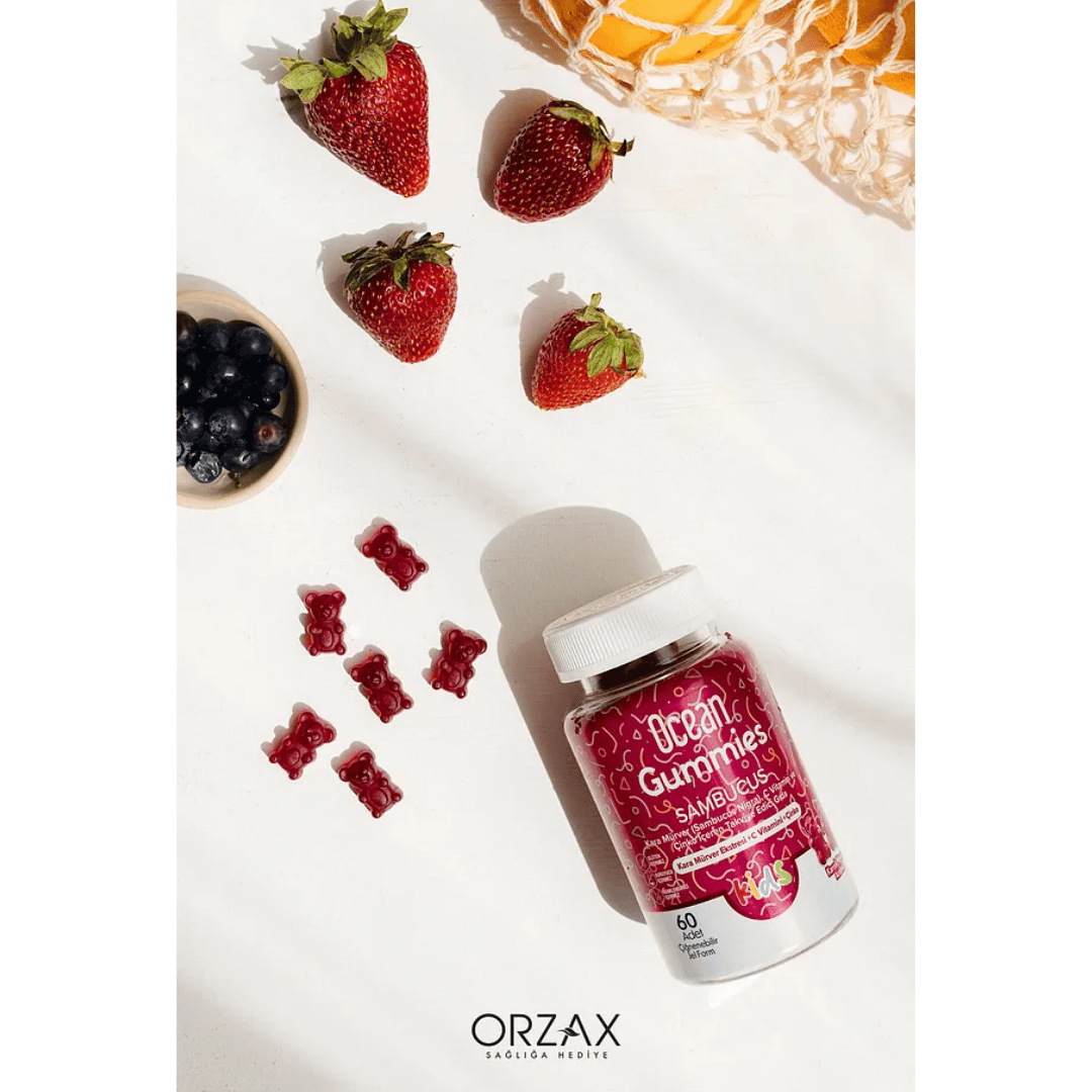 Orzax Ocean Gummies Sambucus Kids Çiğnenebilir Jel Form 60 Tablet - Orzax