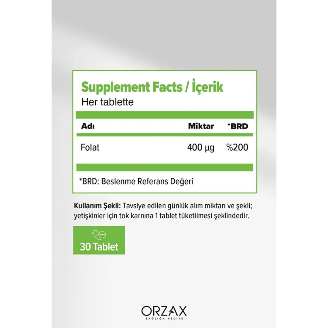 Orzax Ocean Methyl Folat 30 Tablet - Orzax