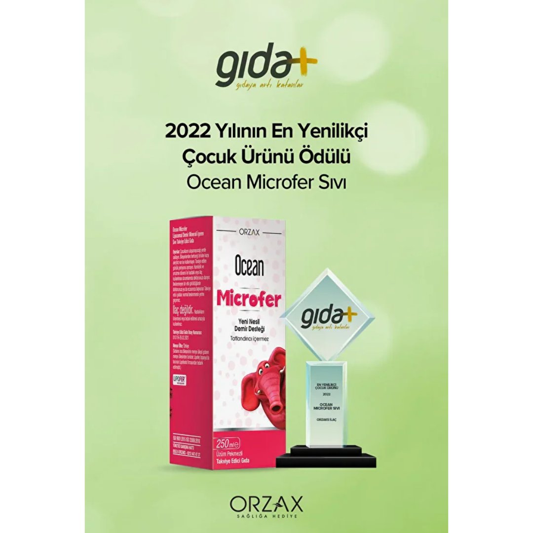 Orzax Ocean Microfer Lipozomal Demir Sıvı Takviye Edici Gıda 250 ml - Orzax