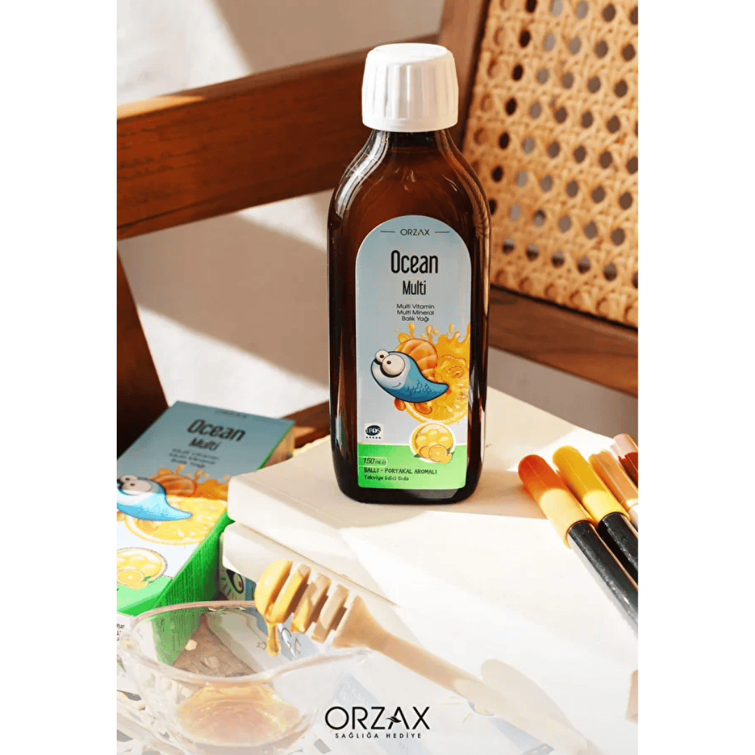 Orzax Ocean Multi Ballı - Portakal Aromalı Takviye Edici Şurup 150 ml 2.'si %50 İNDİRİMLİ - Orzax
