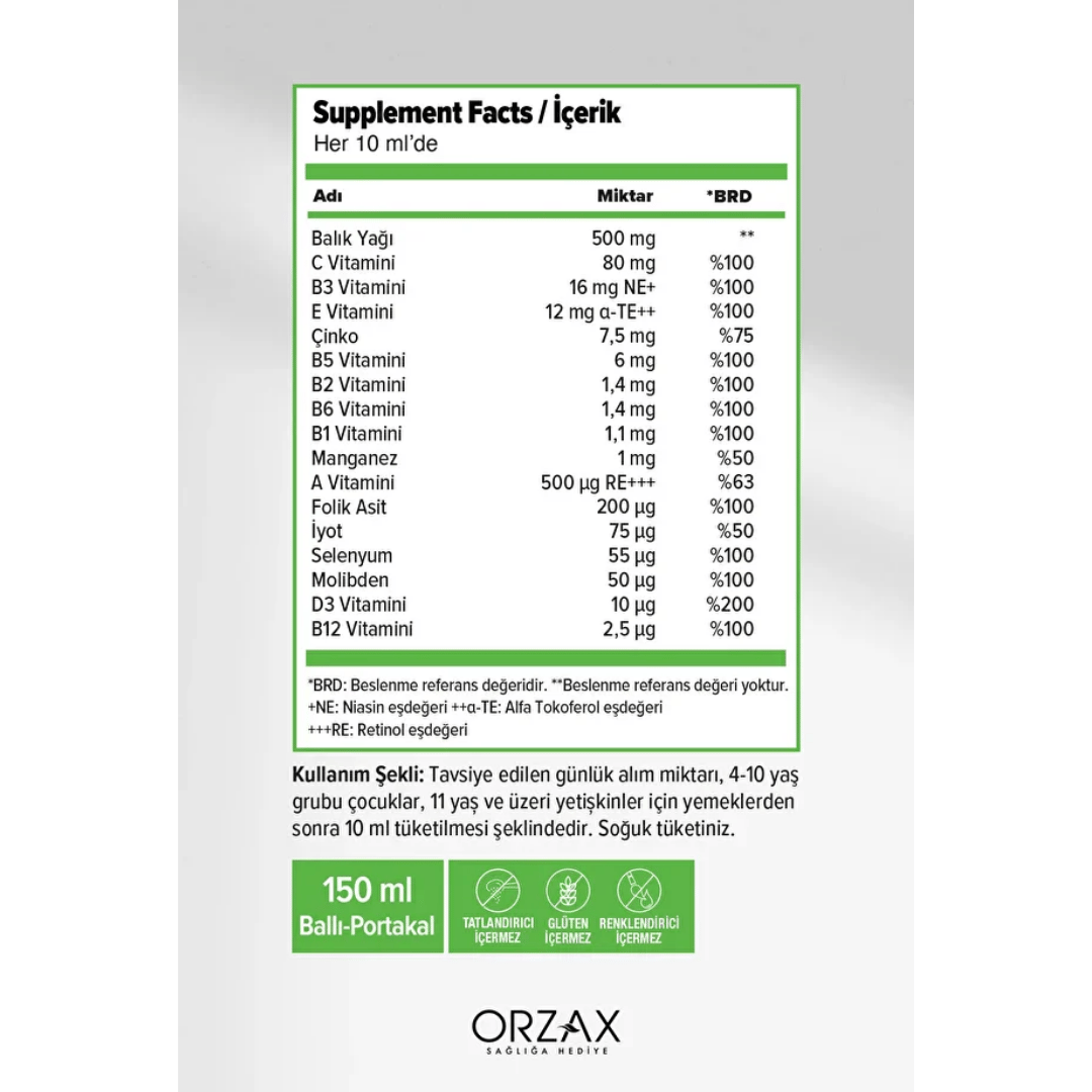 Orzax Ocean Multi Şurup 150 ml 1 Alana 1 Bedava - orzax