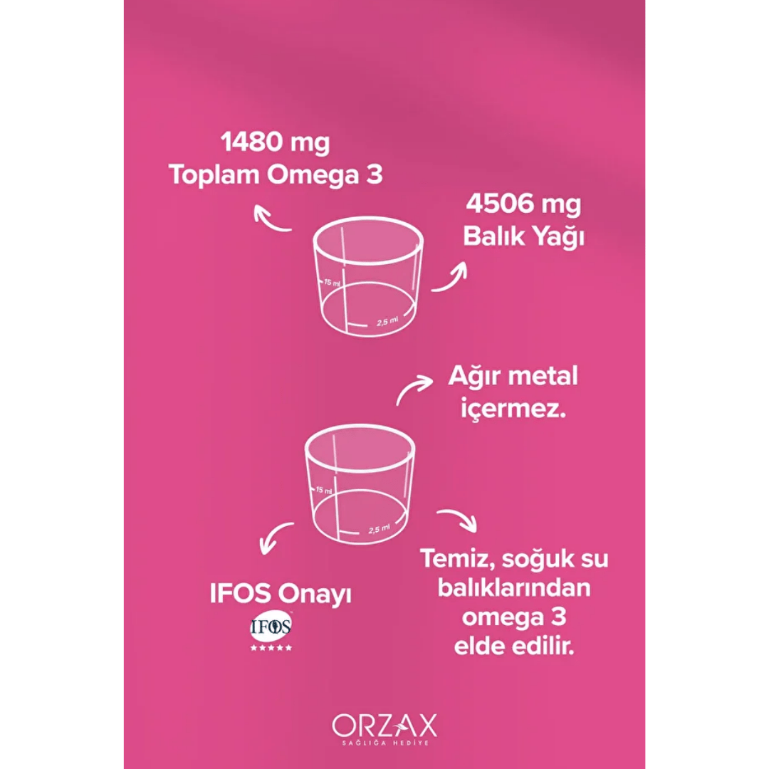 Orzax Ocean Omega3 Şurup 150 ml Karışık Meyve Aromalı - orzax
