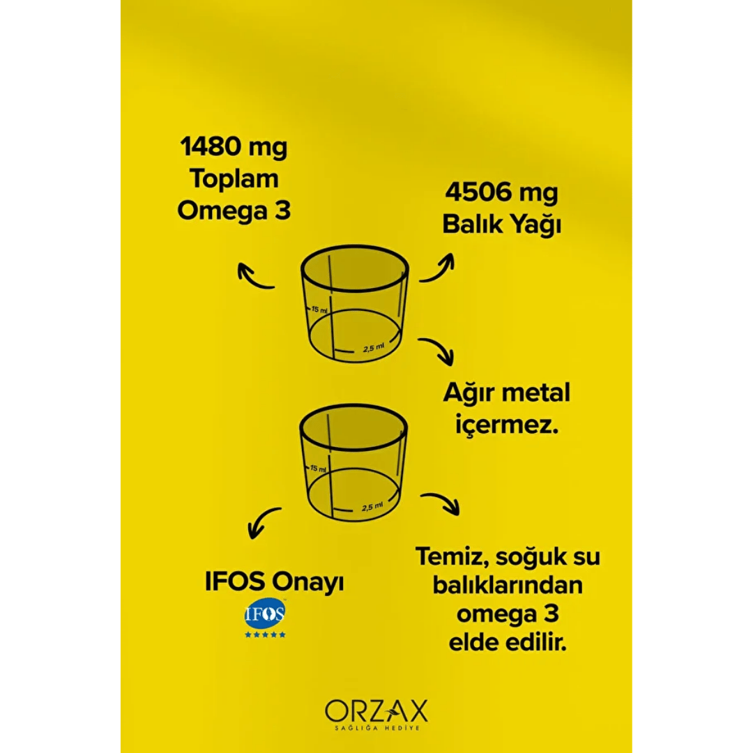 Orzax Ocean Omega3 Şurup 150 ml - Limon - Orzax