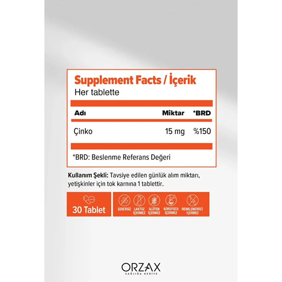 Orzax Ocean Picozinc Takviye Edici Gıda 45 Tablet - Orzax