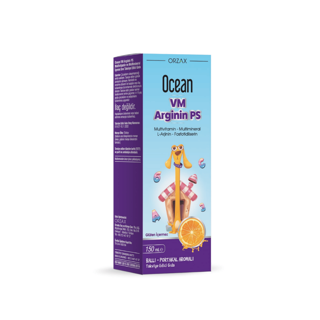 Orzax Ocean VM Arginin PS 150 ml Şurup + Twod Damla Hediye - orzax