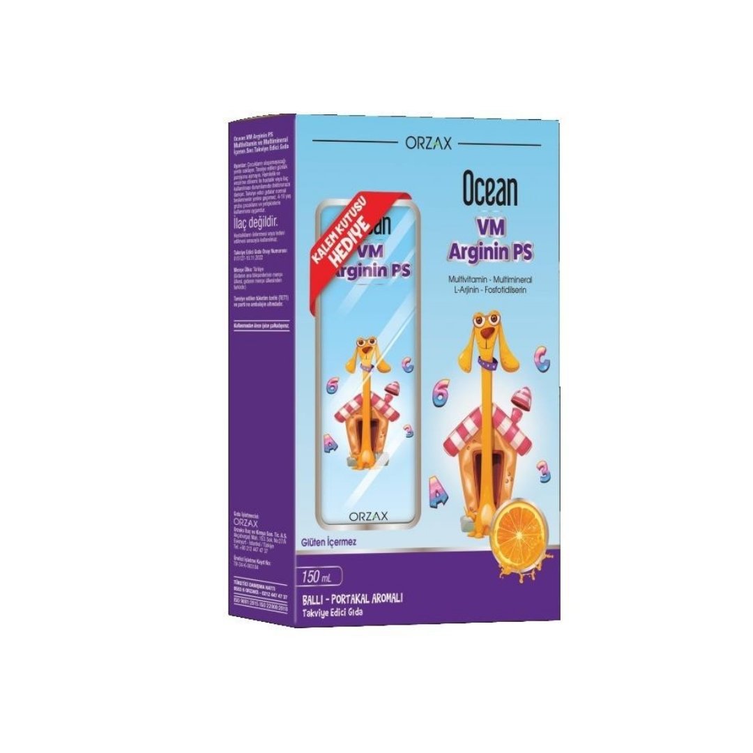 Orzax Ocean VM Arginin PS 150 ml Şurup Kalemlik Hediyeli - orzax
