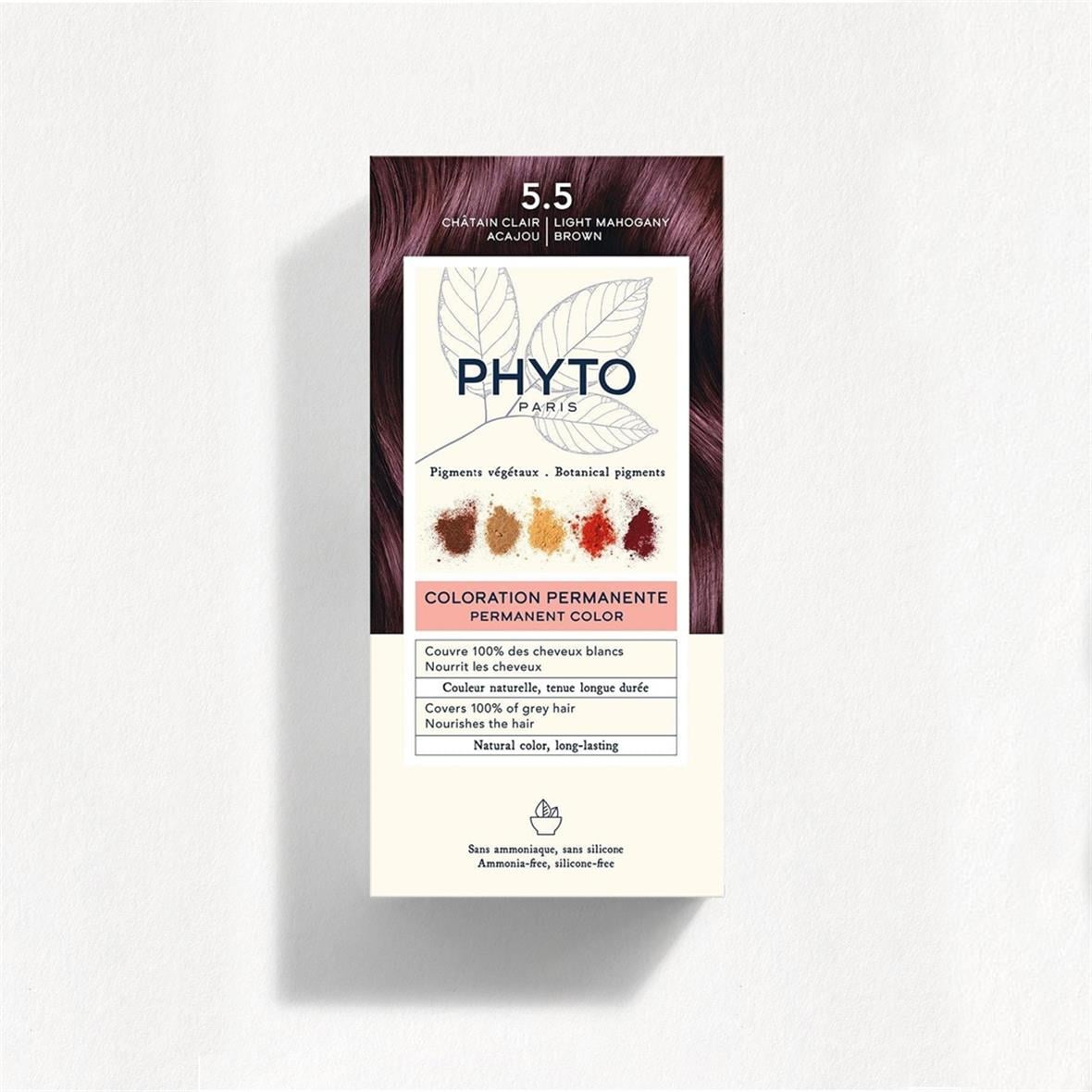 Phyto Color 5.5 Açık Kestane Akaju Amonyaksız Kalıcı Bitkisel Saç Boyası - Phyto