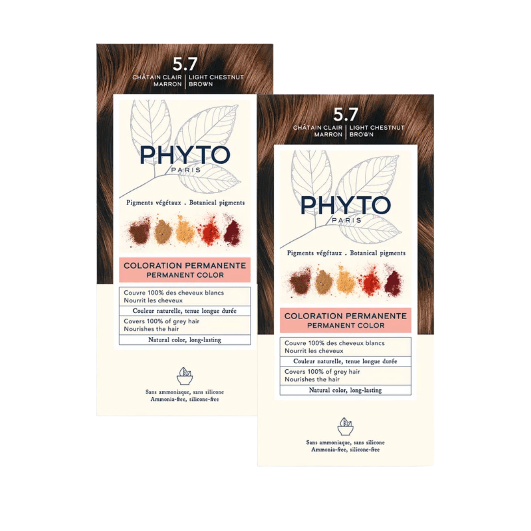 Phyto Color 5.7 Açık Kestane Bakır Amonyaksız Kalıcı Bitkisel Saç Boyası Ikili Avantaj Set  - Phyto