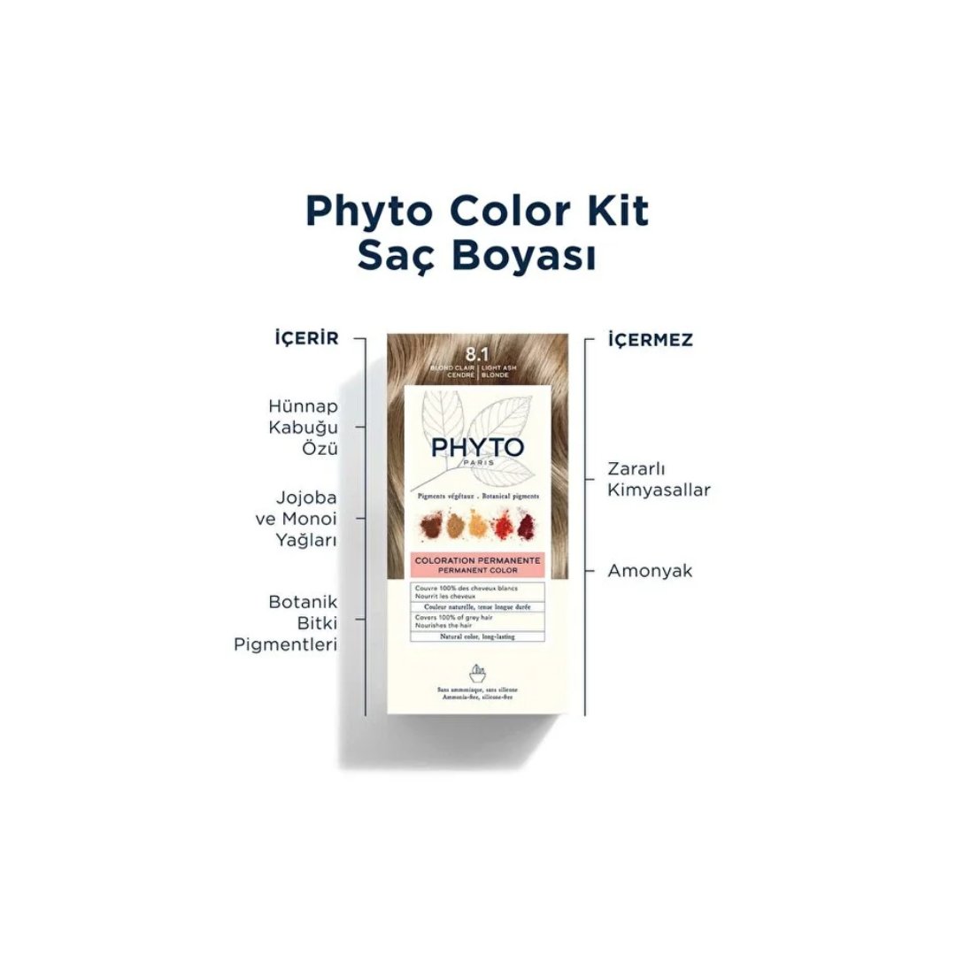 Phyto Color 8.1 Küllü Sarı Amonyaksız Kalıcı Bitkisel Saç Boyası  - Phyto