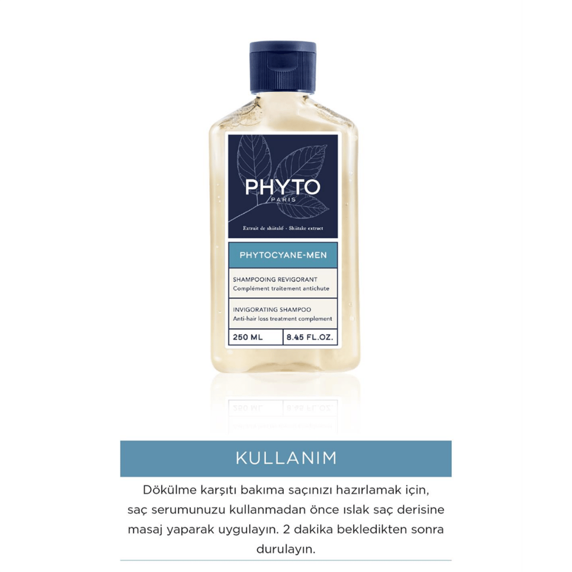 Phyto Cyane Men Invigorating Shampoo Erkek Tipi Saç Dökülmesine Karşı Canlandırıcı Şampuan 250ml - Phyto Saç Bakım