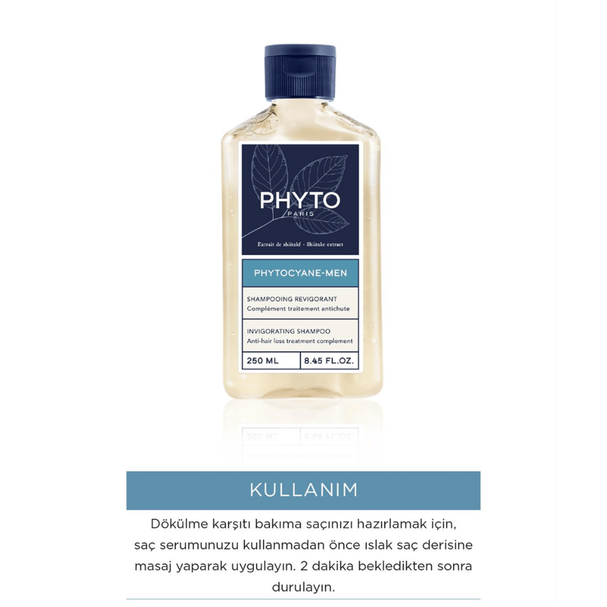 Phyto Cyane Men Invigorating Shampoo Erkek Tipi Saç Dökülmesine Karşı Canlandırıcı +Cyane Erkek Tipi Dökülme Karşıtı 12 x 3,5 ml - Phyto Saç Bakım