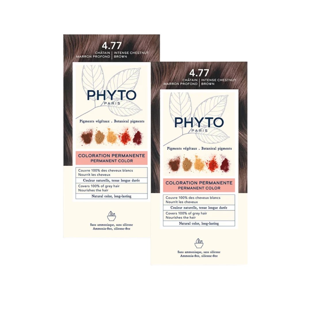 Phyto Phytocolor 4.77 Yoğun Kestane Bakır Amonyaksız Kalıcı Bitkisel Saç Boyası İkili Avantaj Set - Phyto