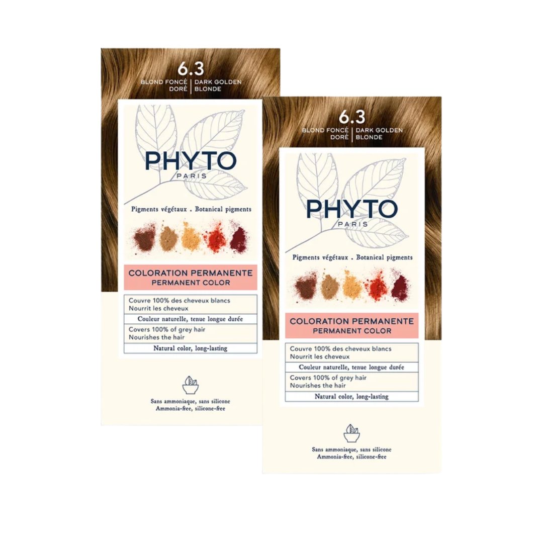Phyto Phytocolor 6.3 Koyu Kumral Dore Amonyaksız Kalıcı Bitkisel Saç Boyası İkili Avantaj Set - Phyto