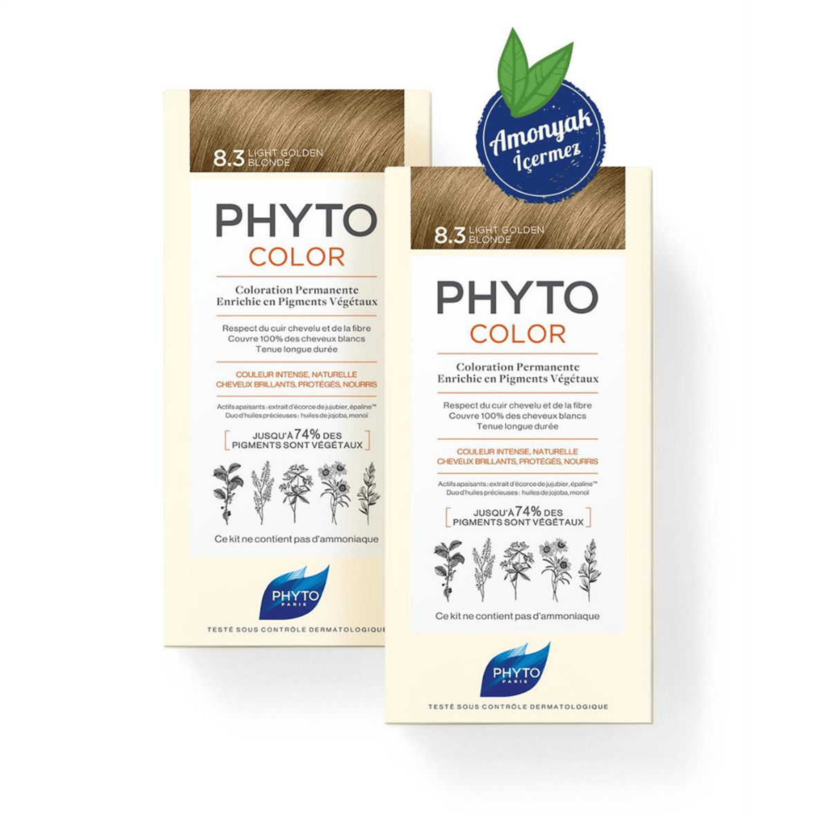 Phyto Phytocolor 8.3 Sarı Dore Amonyaksız Kalıcı Bitkisel Saç Boyası İkili Avantaj Set - Phyto