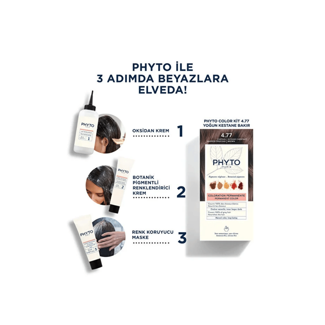 Phyto Phytocolor Bitkisel Saç Boyası - 4.77 Yoğun Kestane Bakır - Phyto
