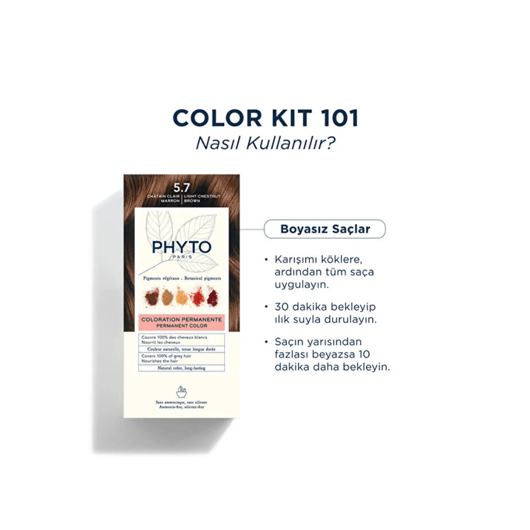 Phyto Phytocolor Bitkisel Saç Boyası - 5.7 Açık Kestane Bakır Yeni Formül - Phyto