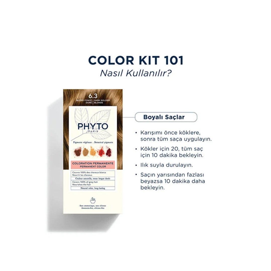 Phyto Phytocolor Bitkisel Saç Boyası - 6.3 Koyu Kumral Dore Yeni Formül - Phyto