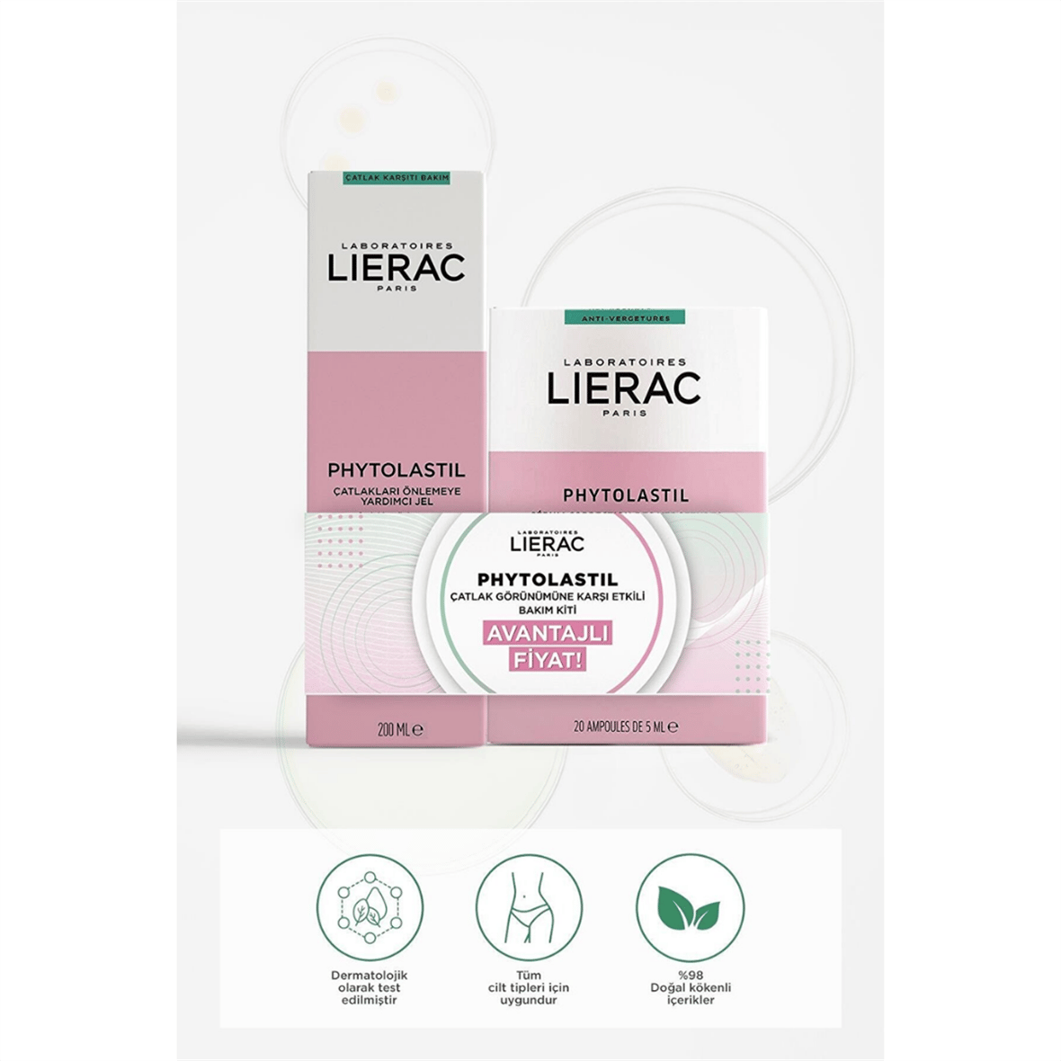 Phytolastil Gel Çatlak Oluşumunu Azaltmaya Yardımcı Jel 200 Ml + Ampul 20x5 Ml Ikili Avantaj Set - Lierac
