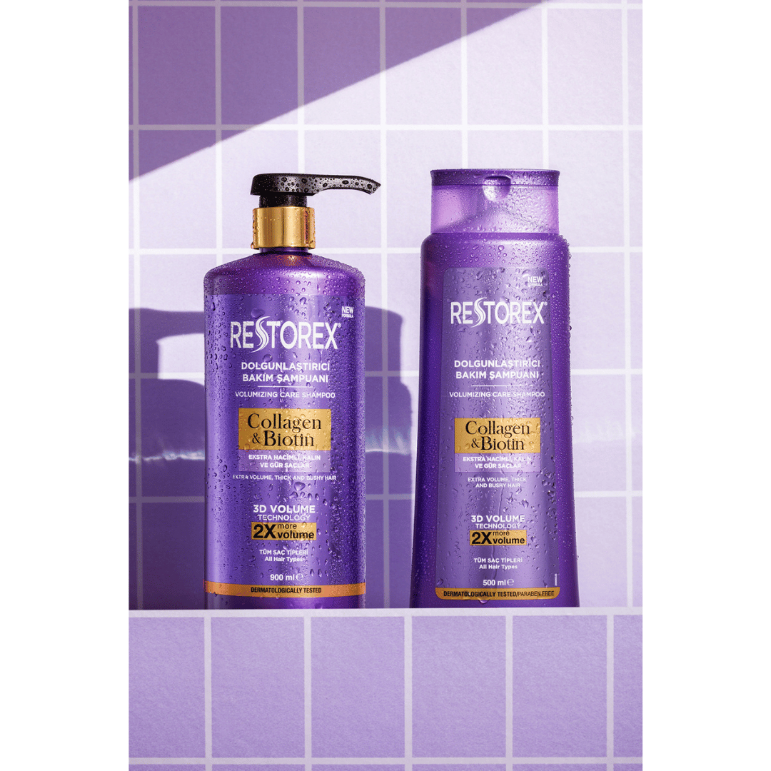Restorex Collagen Biotin Dolgunlaştırıcı Bakım Şampuanı 900 ml - Restorex