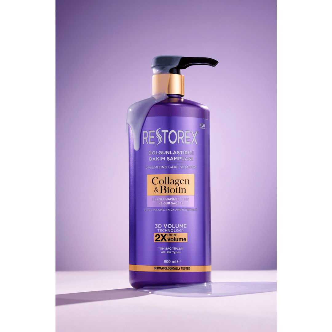Restorex Collagen Biotin Dolgunlaştırıcı Bakım Şampuanı 900 ml - Restorex