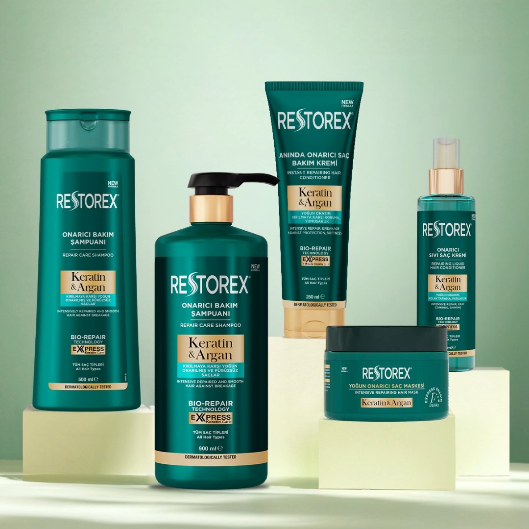 Restorex Keratin Argan Onarıcı Bakım Şampuanı 900 ml - Restorex