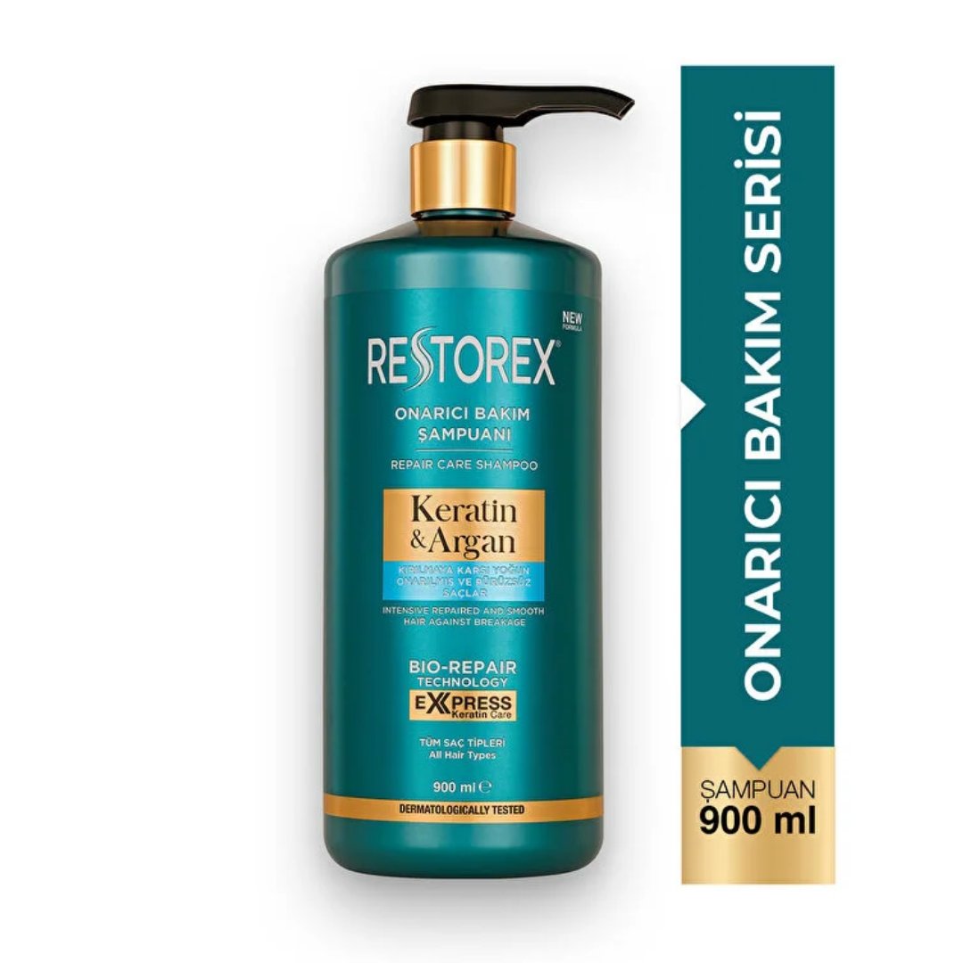 Restorex Keratin Argan Onarıcı Bakım Şampuanı 900 ml - Restorex