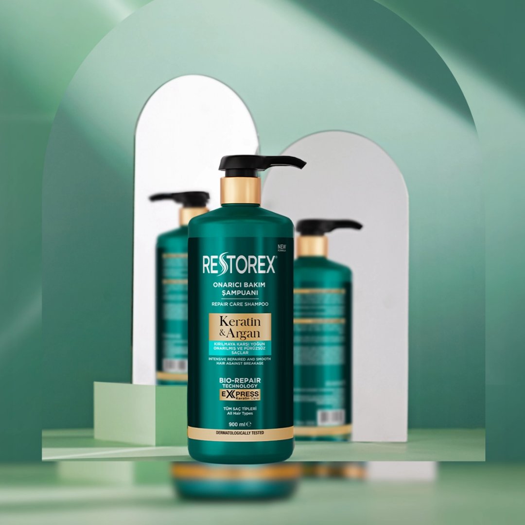 Restorex Keratin Argan Onarıcı Bakım Şampuanı 900 ml - Restorex