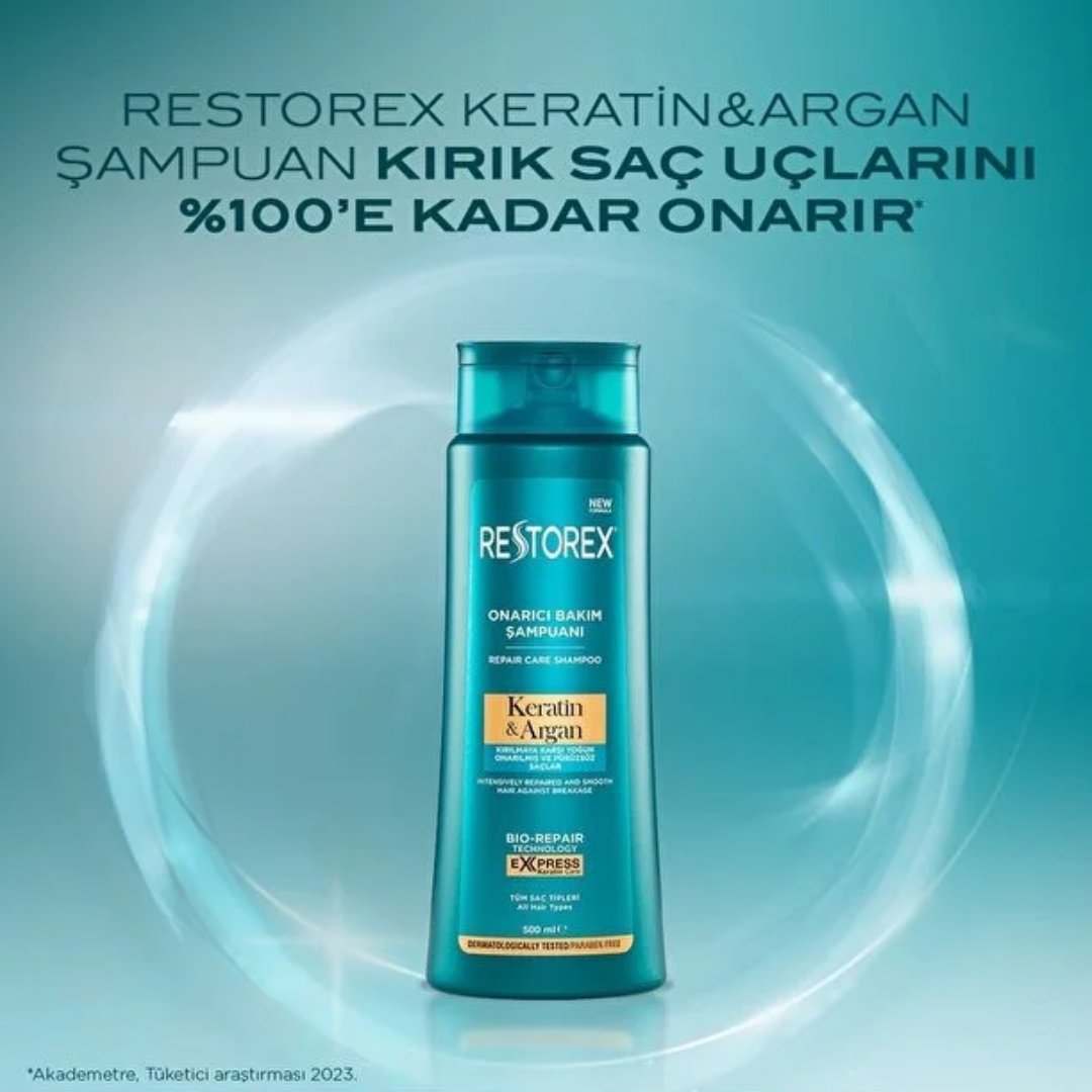 Restorex Keratin ve Argan Onarıcı Şampuan 500 ml - Restorex
