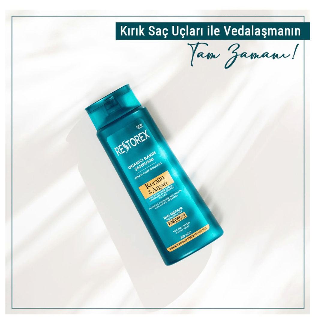 Restorex Keratin ve Argan Onarıcı Şampuan 500 ml - Restorex