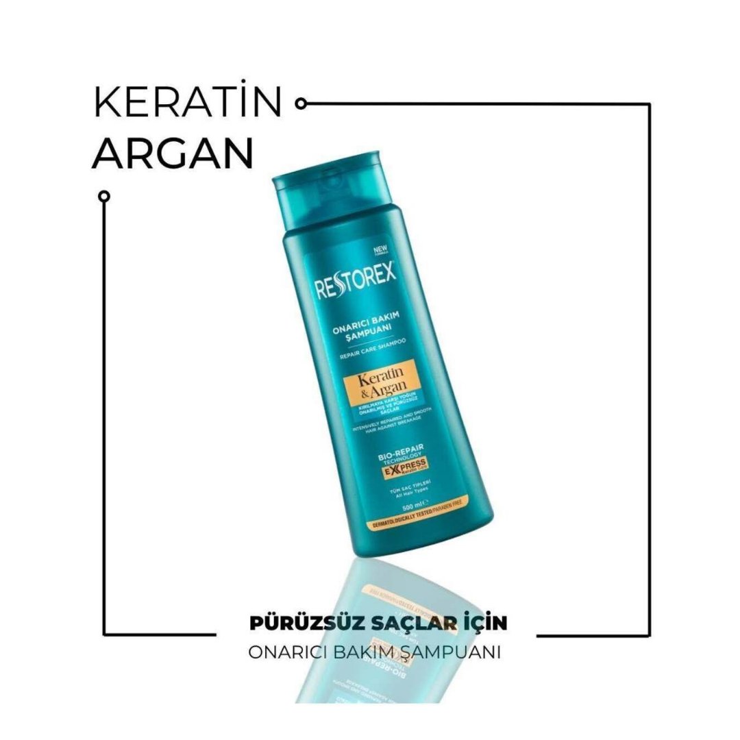 Restorex Keratin ve Argan Onarıcı Şampuan 500 ml - Restorex