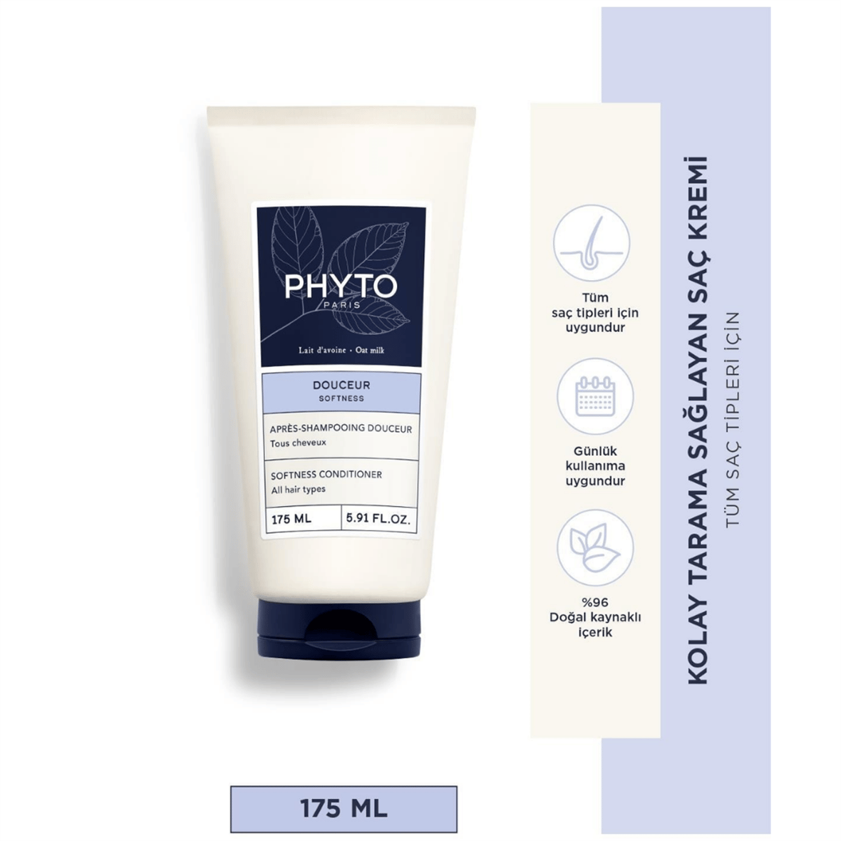 Softness Conditioner Tüm Saç Tipleri Için Kolay Tarama Sağlayan Saç Kremi 175 Ml - Phyto Saç Bakım