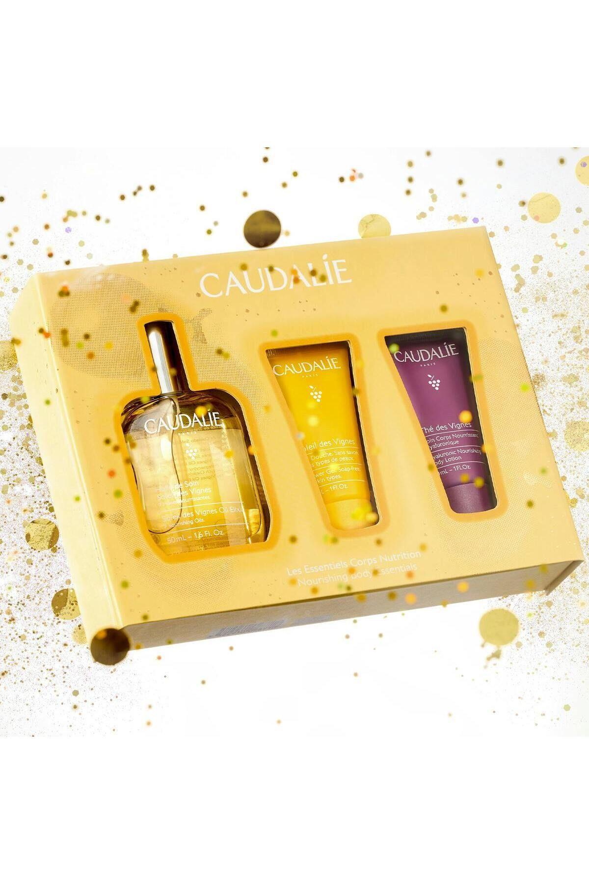 Soleil des Vignes Elixir Yağ Seti-Elixir Yağ 50ml+Duş Jeli 30ml+Vücut Losyonu 30ml - Caudalie