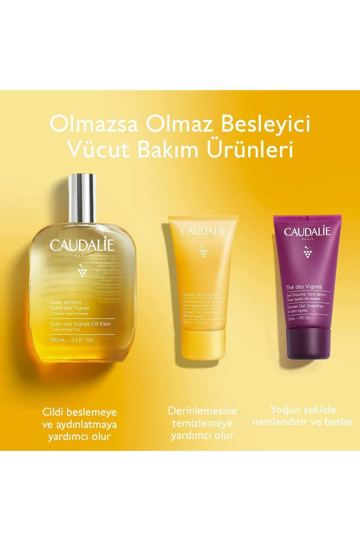 Soleil des Vignes Elixir Yağ Seti-Elixir Yağ 50ml+Duş Jeli 30ml+Vücut Losyonu 30ml - Caudalie