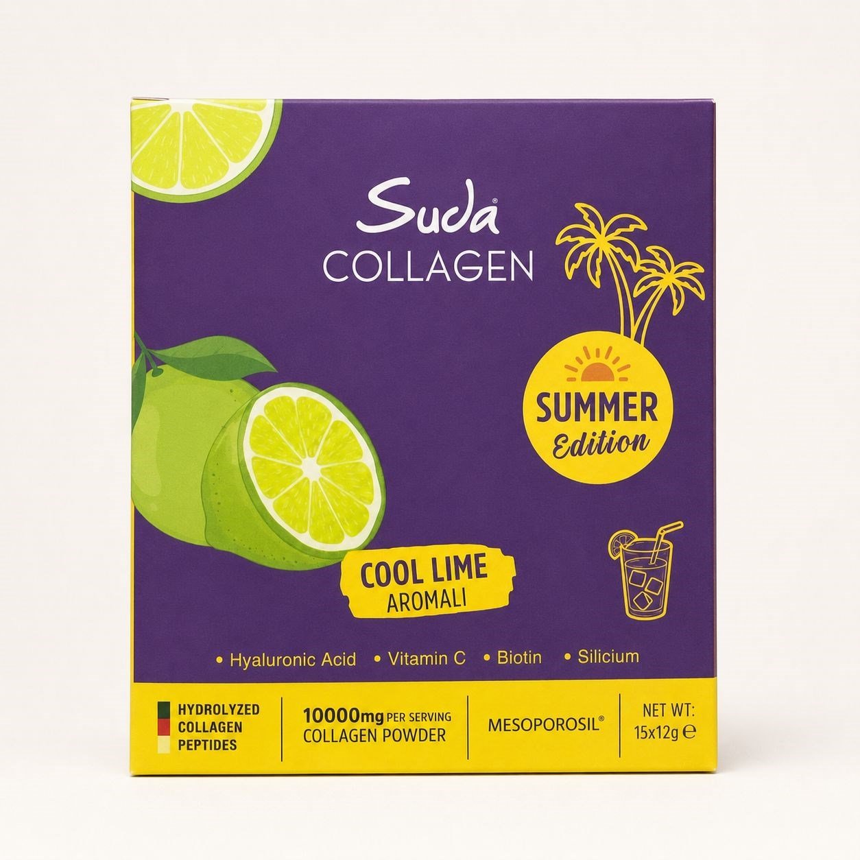 Suda Collagen Cool Lime Aromalı 15x12g - Suda Collagen