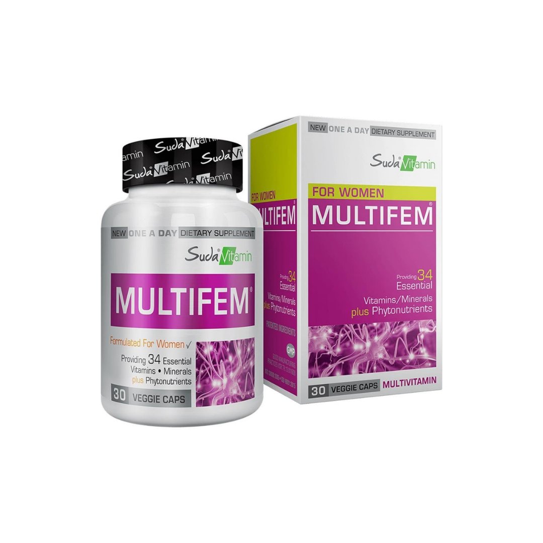 Suda Vitamin Multifem Womens Multivitamin 30 Bitkisel Kapsül - Suda Vitamin