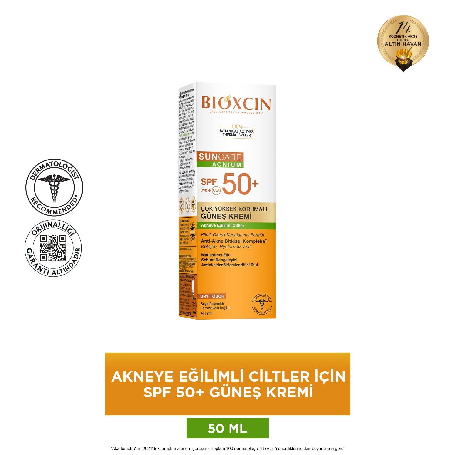 Sun Care Akneye Eğilimli Ciltler Için Güneş Kremi 50 Spf - Akne, Dry Touch, Mat - Bioxcin