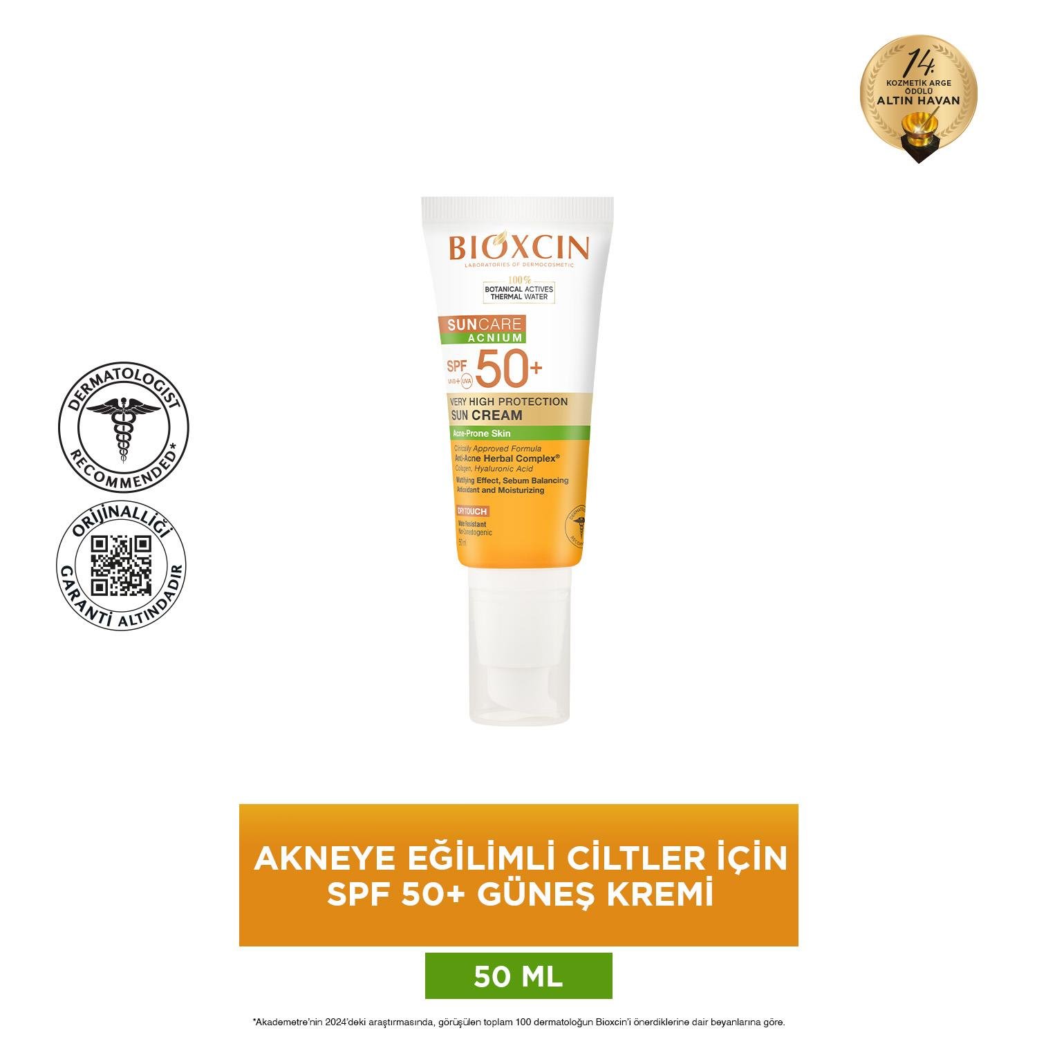 Sun Care Akneye Eğilimli Ciltler Için Güneş Kremi 50 Spf - Akne, Dry Touch, Mat - Bioxcin