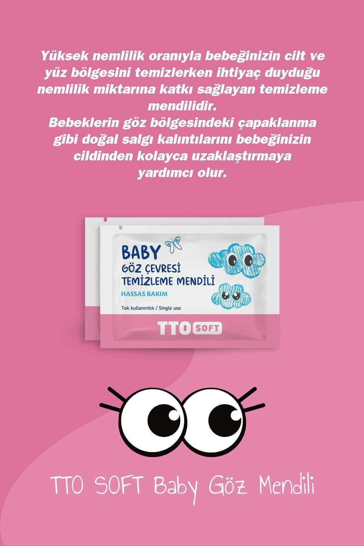 TTO Soft Baby Bebek Göz Çevresi Temizleme Mendili (Yeni Doğan Bebekler İçin Uygun) - TTO