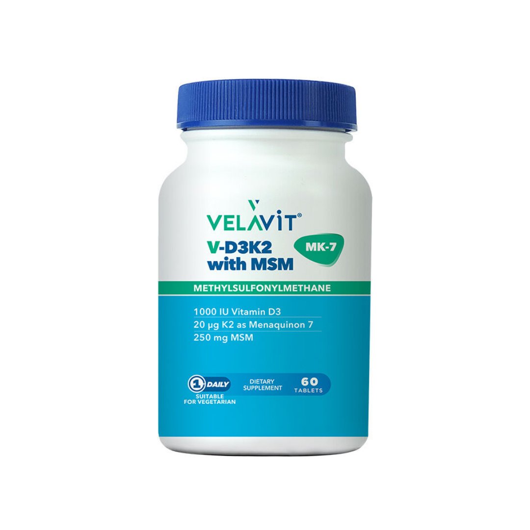 Velavit V-D3K2 With MSM 60 Tablet - velavit