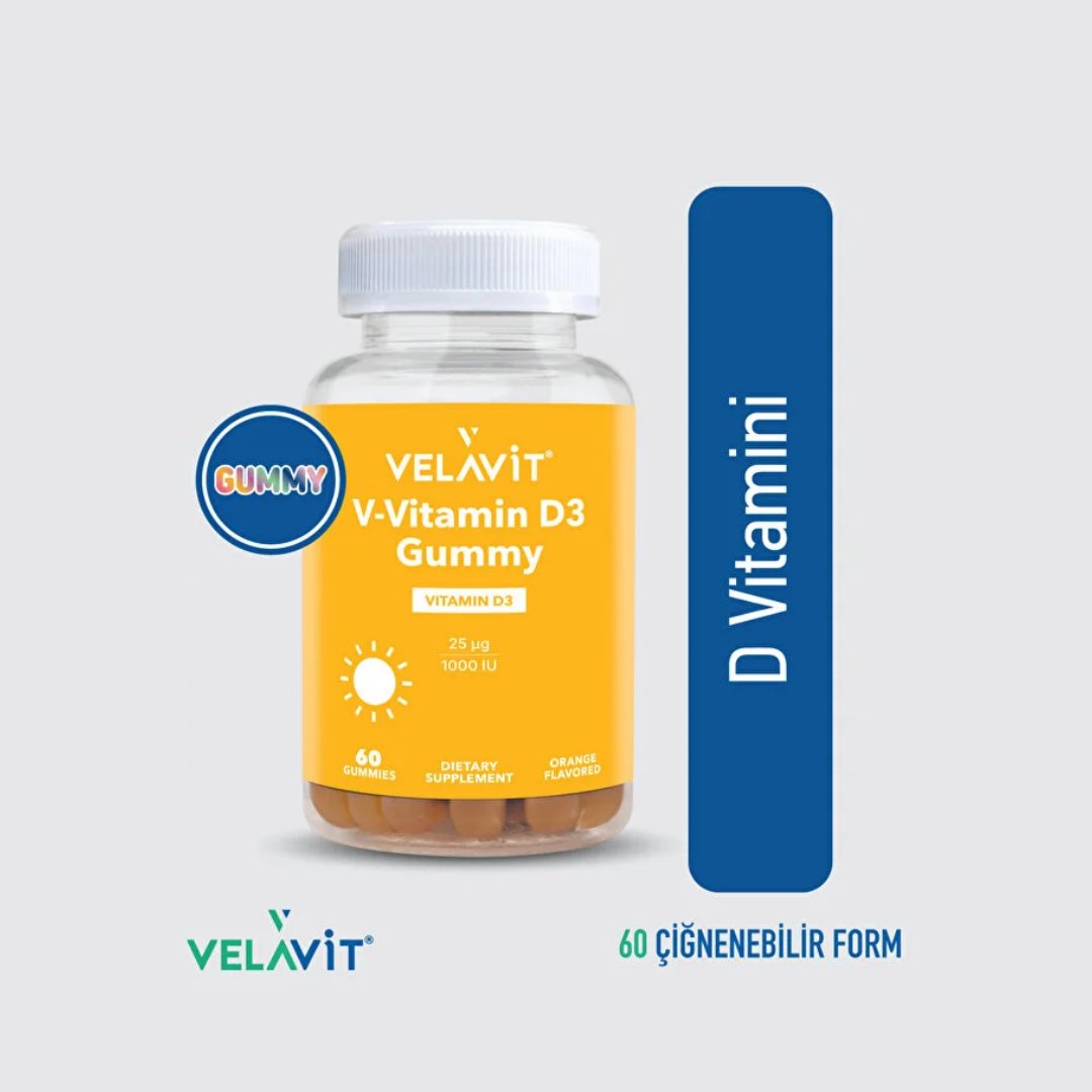 Velavit V-Vitamin D3 Gummy 60 Çiğnenebilir Kapsül - Velavit