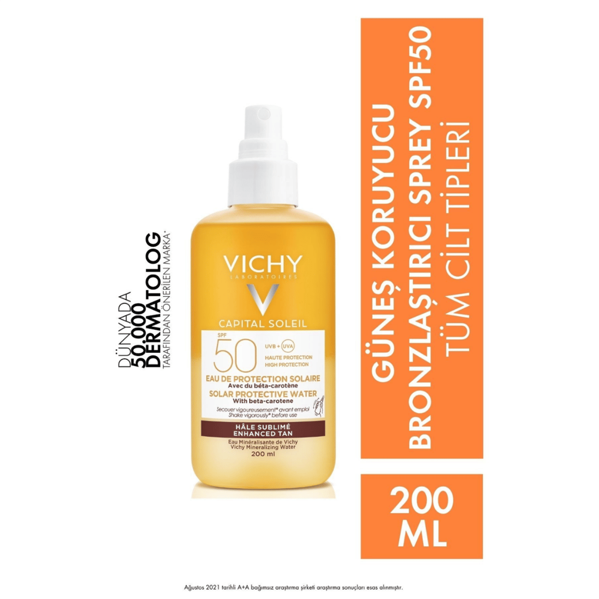 Vichy Capital Soleil SPF 50 Bronzlaştırıcı Güneş Koruyucu Sprey 200 ml - Vichy