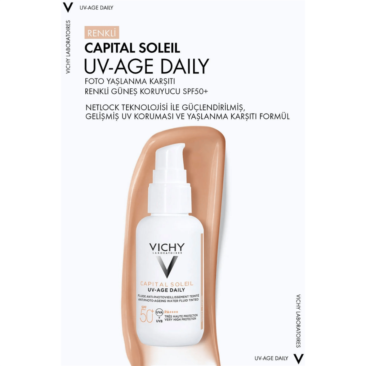 Vichy Capital Soleil UV Yaşlanma Karşıtı Güneş Kremi SPF 50 40 ml - Renkli - Vichy