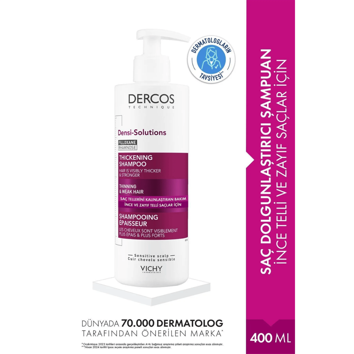 Vichy Dercos Densi-Solution İnce ve Zayıf Saçlar İçin Şampuan 400 ml - Vichy