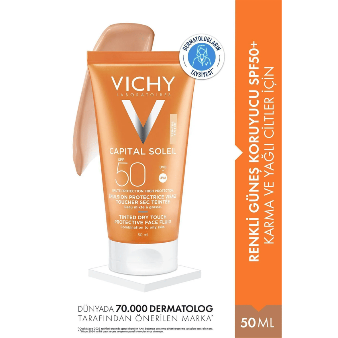 Vichy Ideal Soleil Spf 50+ Güneş Koruyucu BB Emülsiyon Renkli 50 ml - Vichy