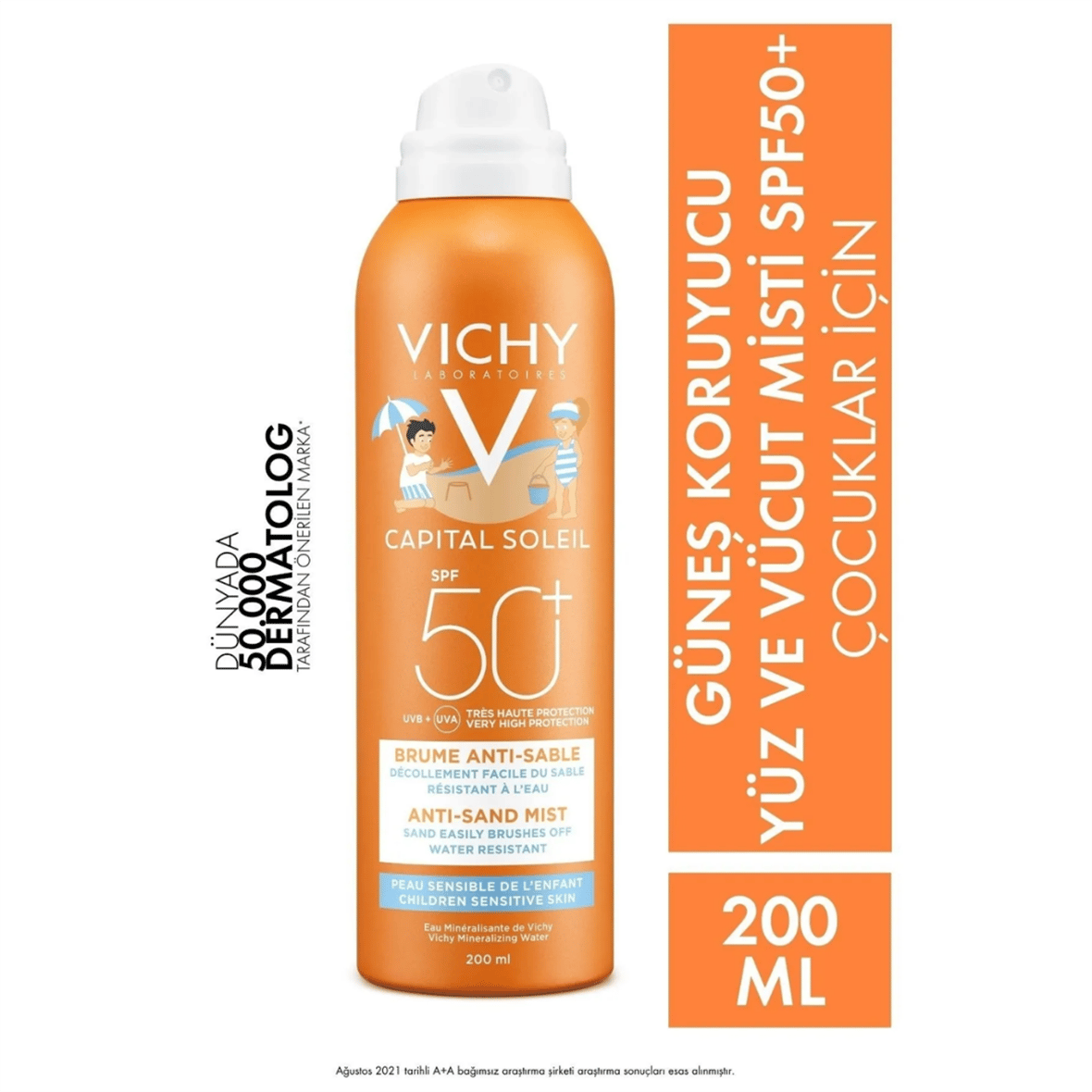 Vichy Ideal Soleil Spf50+ Çocuklar İçin Yüksek Korumalı Güneş Spreyi 200ml - Vichy