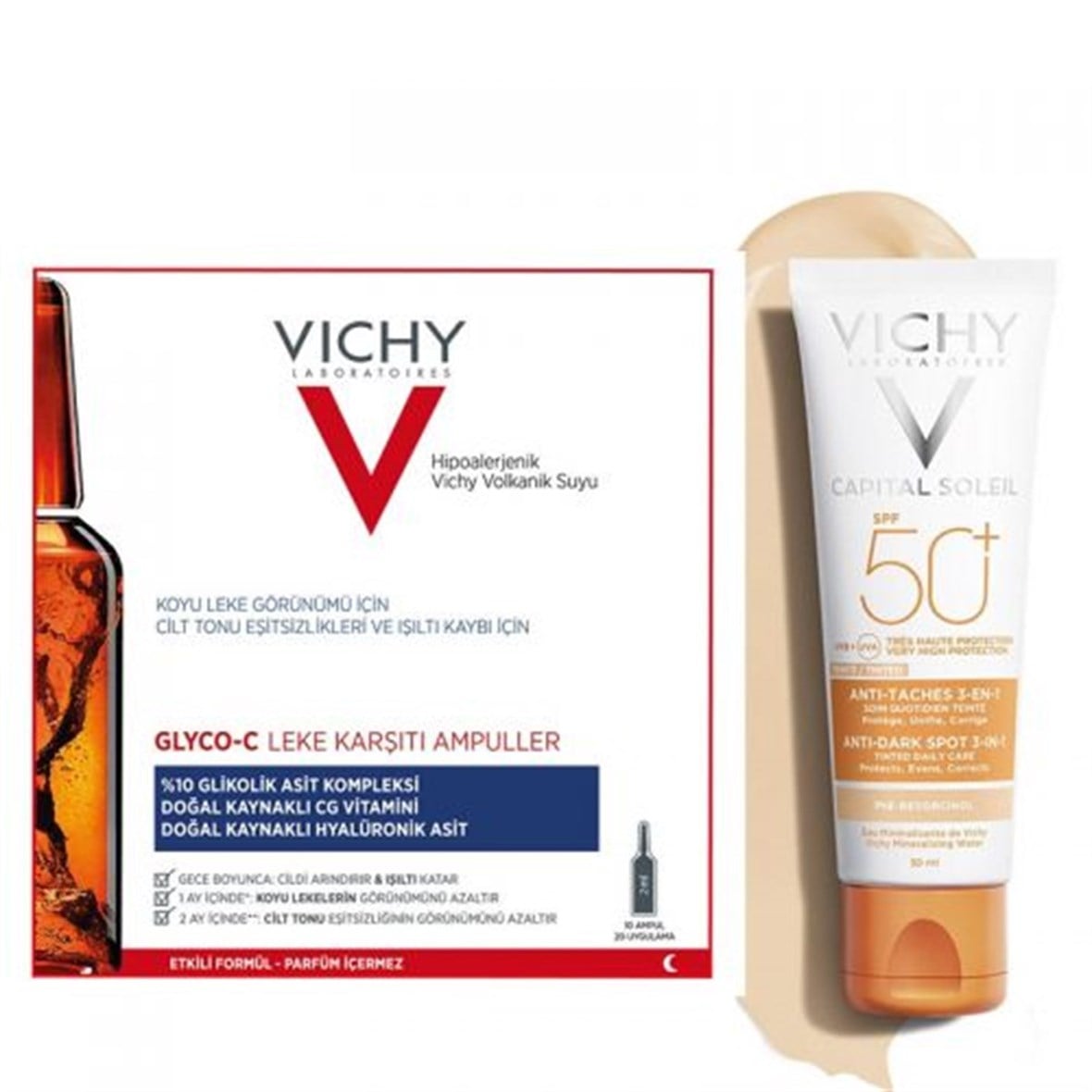 Vichy Lekeli Ciltler İçin Bakım ve Güneş Koruma Seti - Vichy
